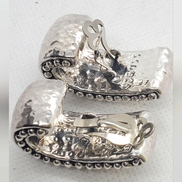 NWOT Sterline Silver SS 925 large Clip-on Hoops/earrings - Picture 3 of 6